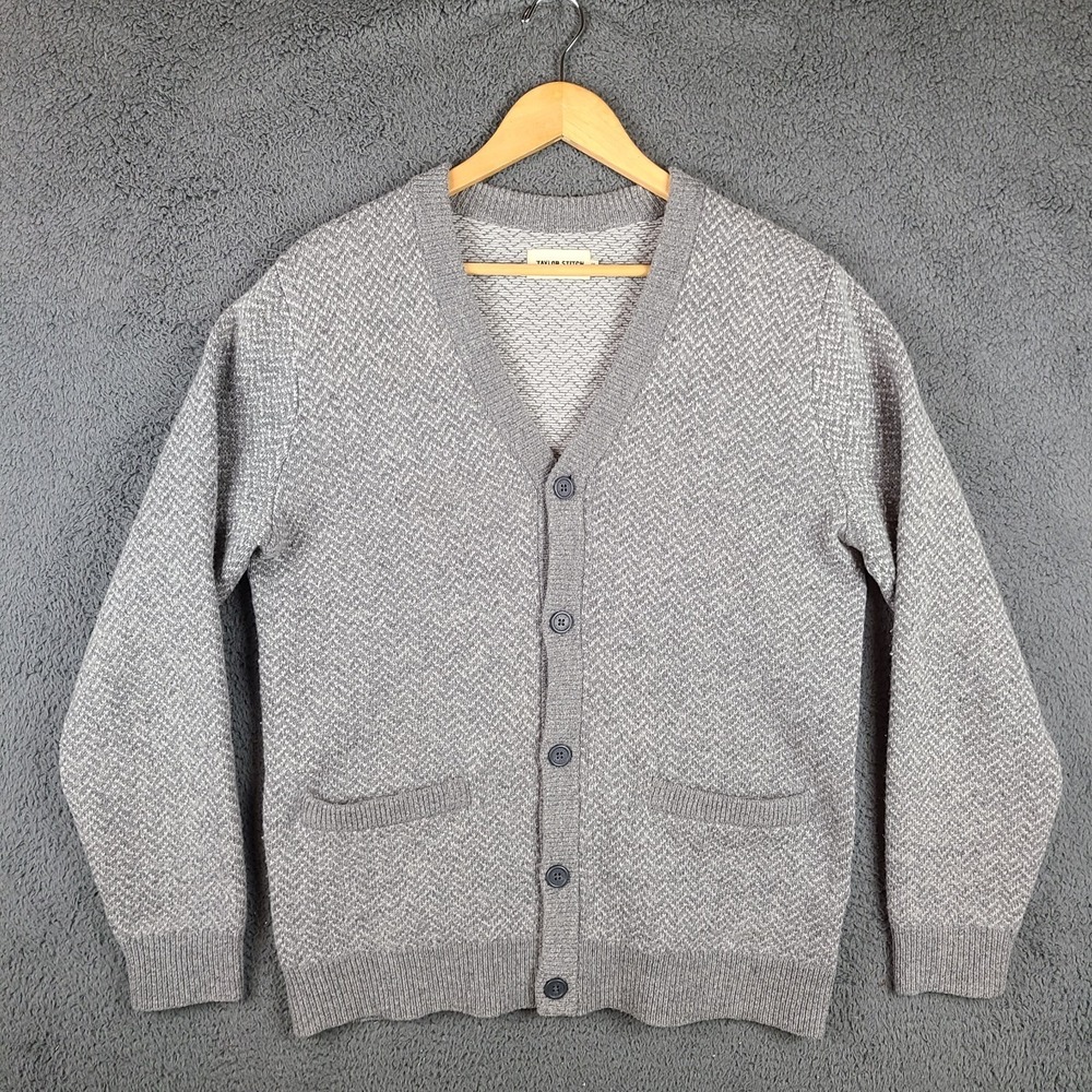 Taylor Stitch Eddy Cardigan Merino Wool Heather Marino Herringbone Men's 40 M